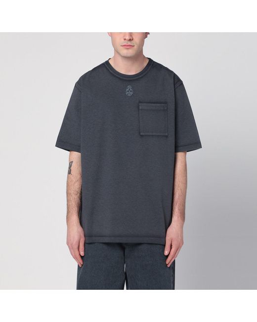 McQueen Gray Faded Skull T-Shirt for men