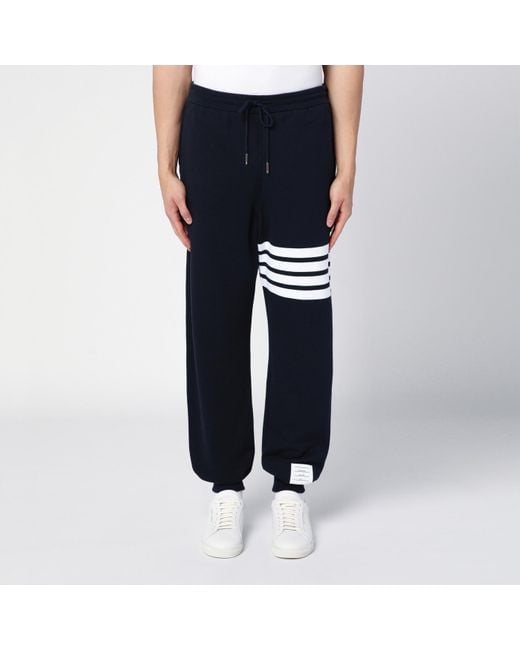 Thom Browne Blue Navy Cotton jogging Trousers for men