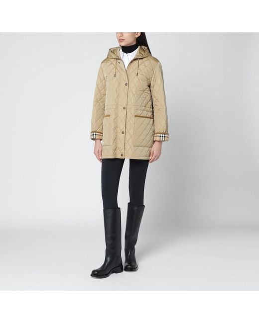 Burberry Natural Quilted Nylon Coat