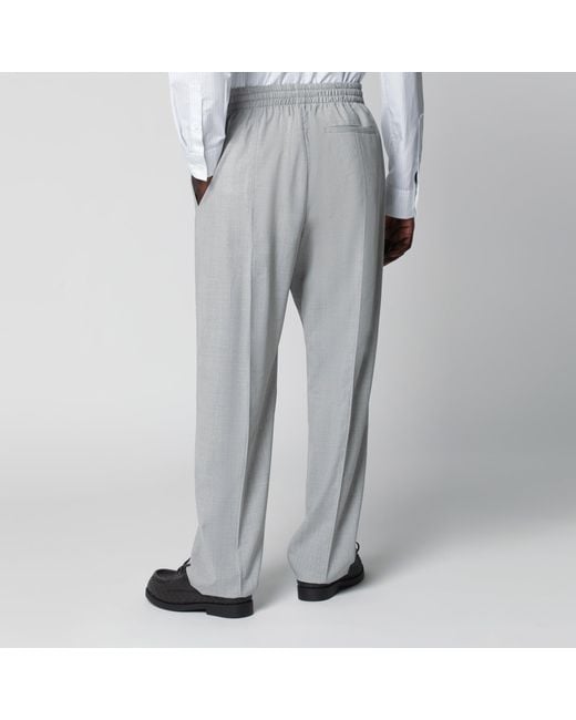 Bottega Veneta Gray Light Mélange Wool Trousers for men