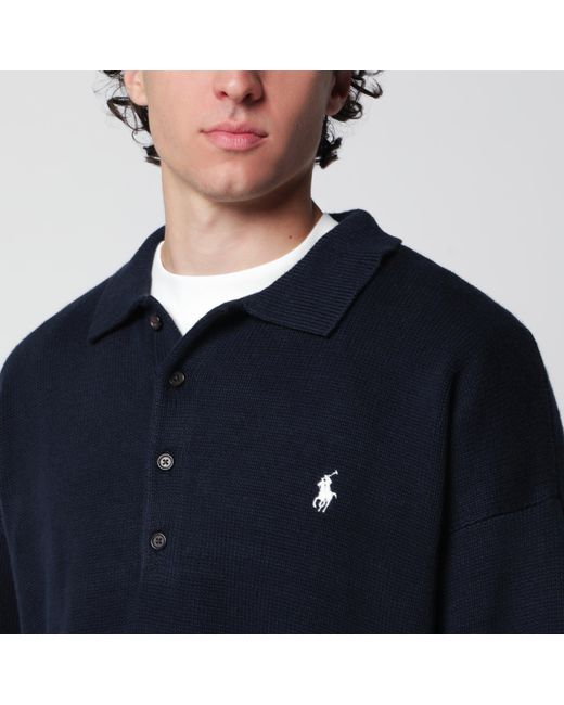 Polo Ralph Lauren Blue Polo Sweater With Flag Motif for men