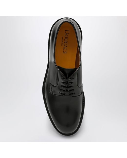 Doucal's Black Leather Lace-Up for men