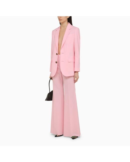 DSquared² Pink Wool Blend Palazzo Trousers