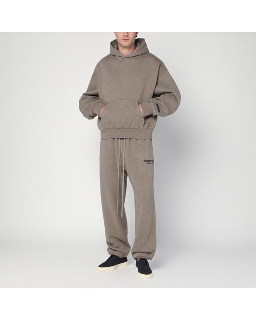 Felpa grigia in cotone felpato con logo di Fear Of God in Gray da Uomo