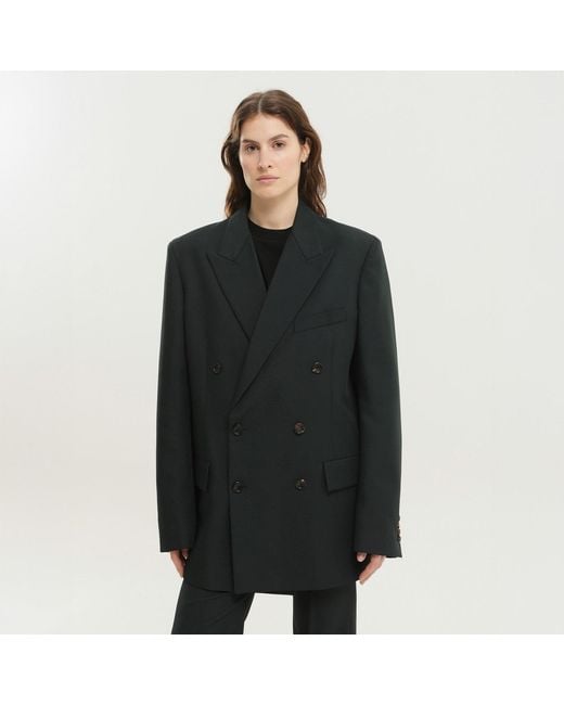1989 STUDIO Black Dark Double Breasted Blazer