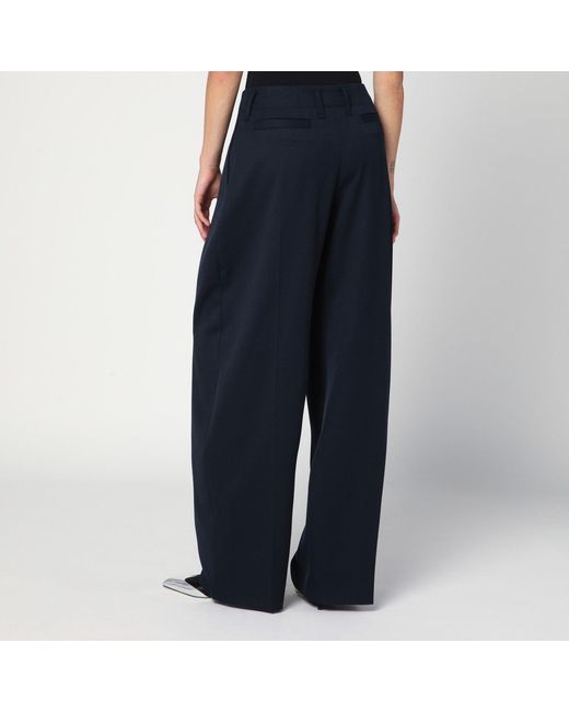McQueen Blue Wide Wool Trousers