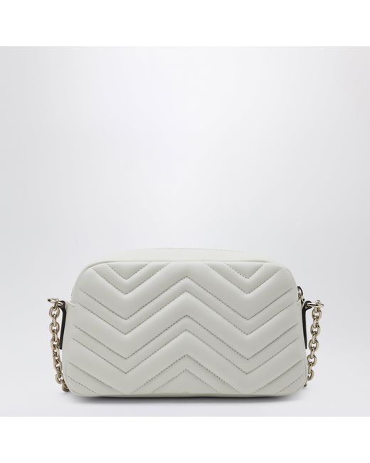 Gucci White Gg Marmont Small Camera Bag