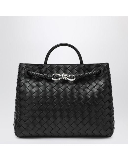 Borsa andiamo media nera di Bottega Veneta in Black