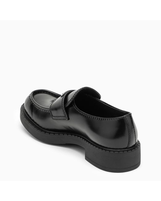 Prada Black Chocolate Loafer In Brushed Leather for men