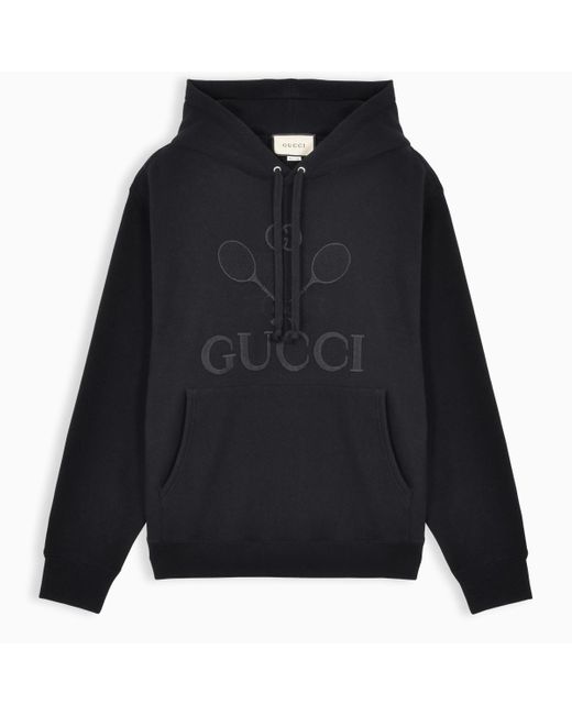 Gucci Black Hoodie With Tennis for men