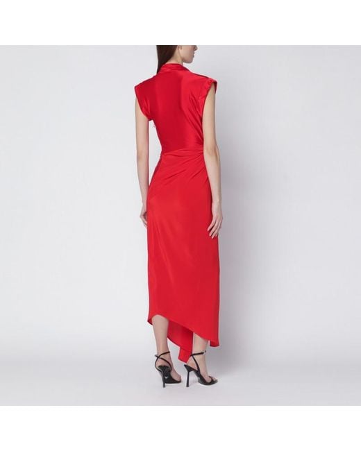 Victoria Beckham Red Woven Dress