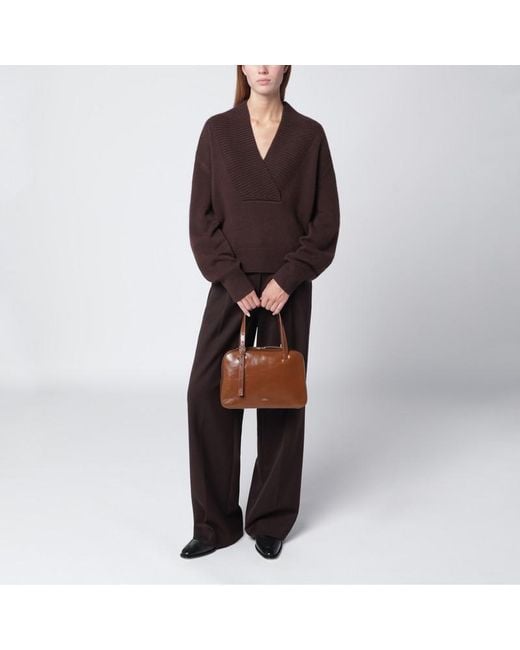 Borsa virginie box color caffè in pelle di A.P.C. in Brown