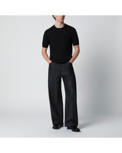 Roberto Collina Black Cotton Knit for men