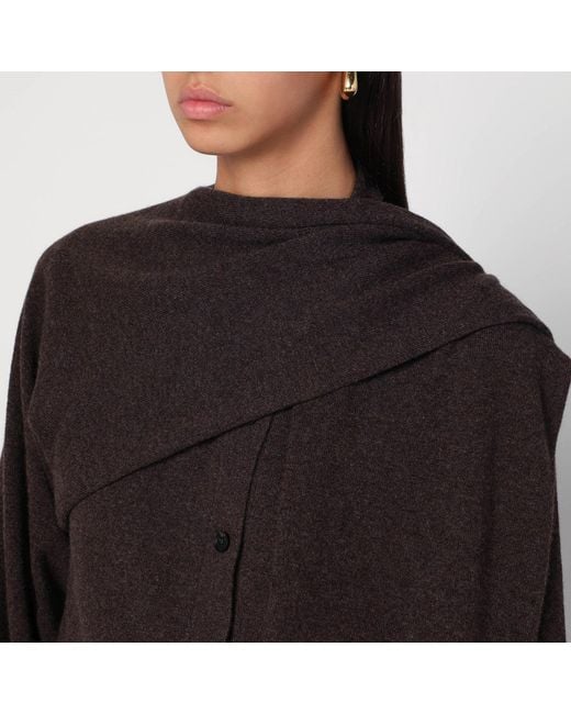 Ferragamo Brown Clay Mélange Cashmere Cardigan