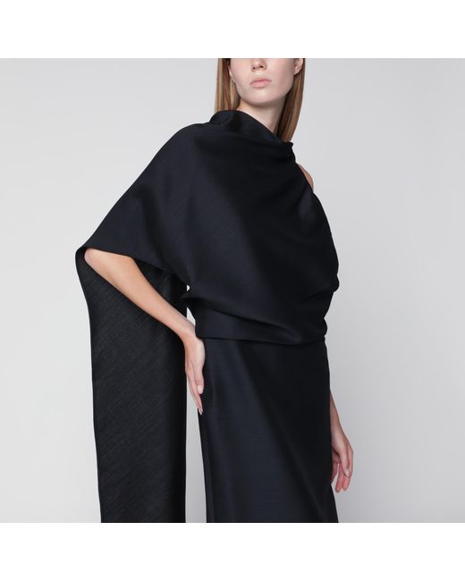 Rohe Black Midnight One-Shoulder Midi Dress