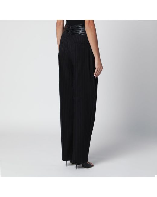 ANDAMANE Black Wide-Leg And Wool Gabardine Trousers