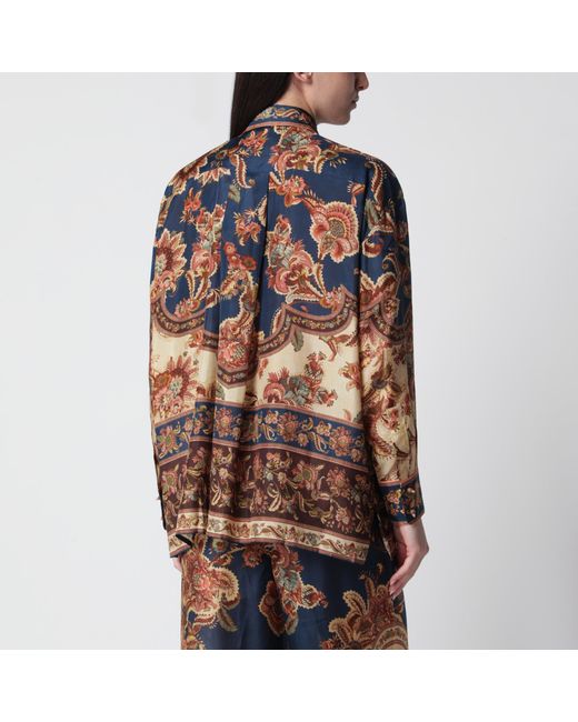 Zimmermann Blue Aster Relaxed Jacobean Shirt