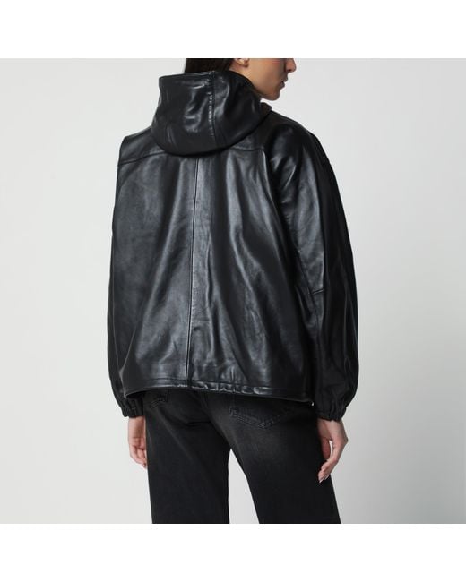 Rohe Black Oversized Leather Anorak