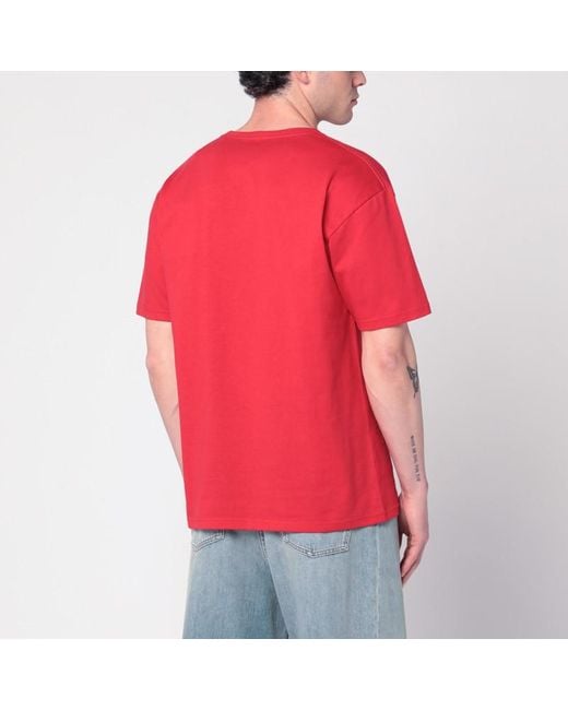 Valentino Red T-shirt With Le Chat De La Maison Print for men