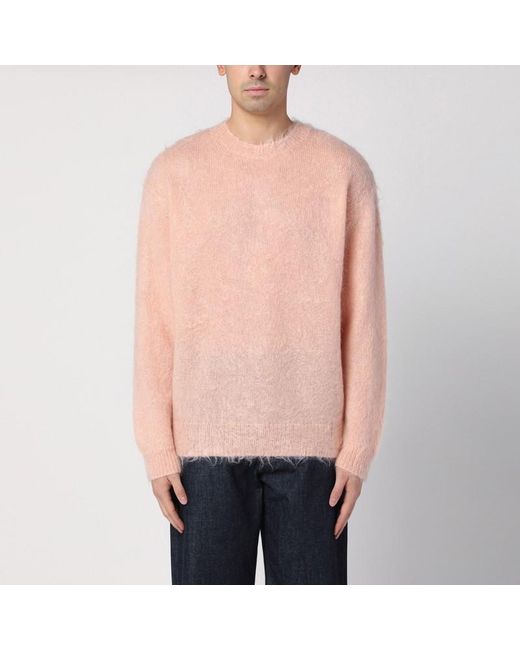 Auralee Pink Mohair And Wool Jumper for men