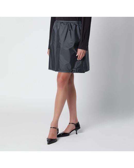 Miu Miu Black Hematite Technical Fabric Skirt
