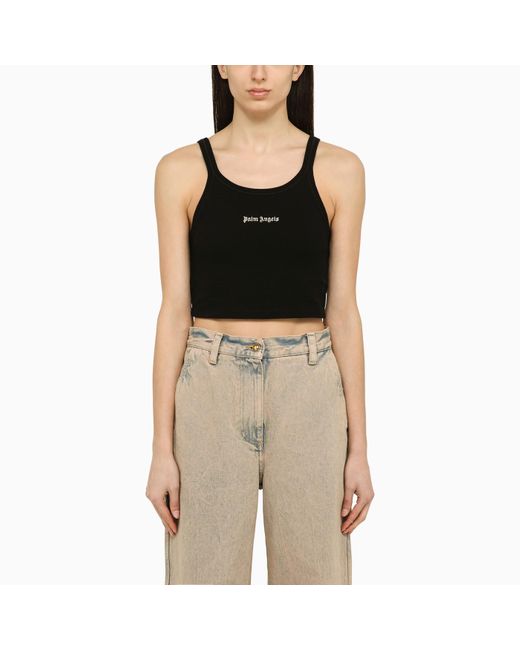 Palm Angels Black Cropped Top