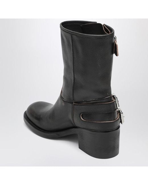 Chloé Black Stiefel Im Biker-Stil Dakota Schwarz Mit Vintage-Effekt