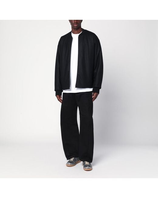 Jil Sander Black Wool Bomber Jacket for men