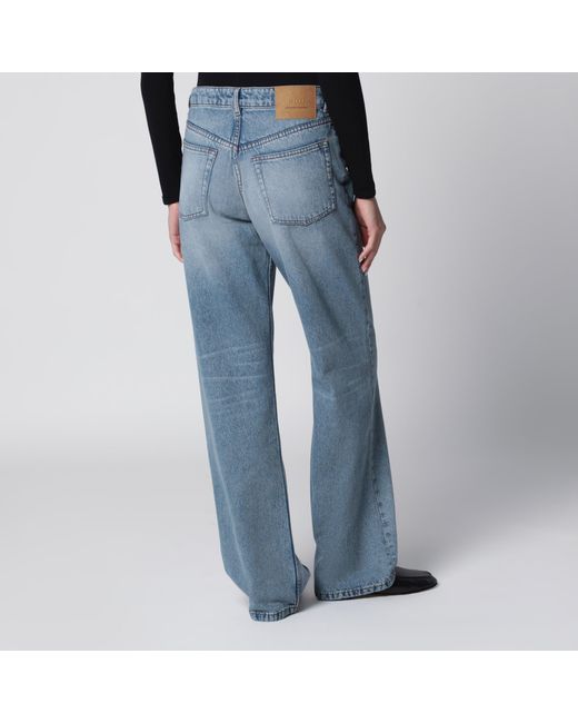 AMI Blue Wide-Leg Jeans