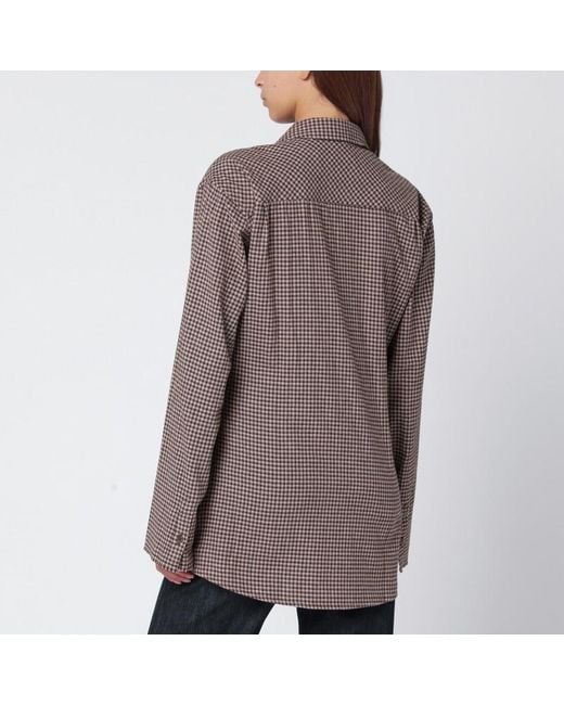 Our Legacy Brown Checked Flannel Shirt