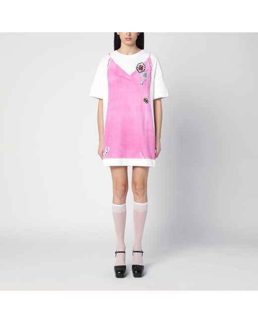 Marc Jacobs Pink Trompe Loeil T-Shirt Mini Dress