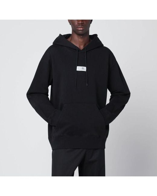 MM6 by Maison Martin Margiela Black Numeric Cotton Hoodie for men