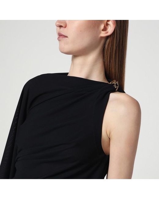 Robe Drapée En Jersey De Viscose Bottega Veneta en coloris Black