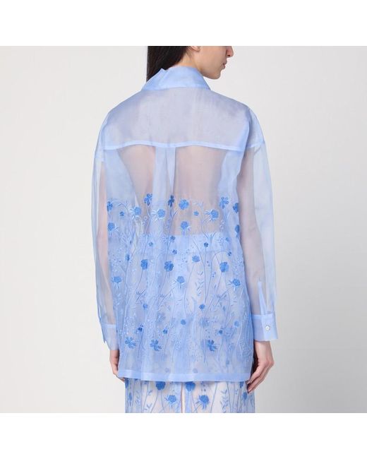 Camicia cielo in seta di P.A.R.O.S.H. in Blue