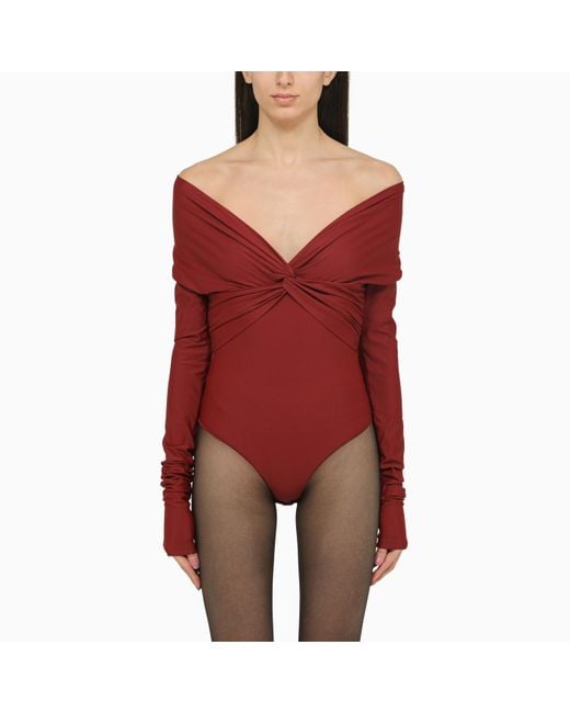 ANDAMANE Red Kendall Long-sleeved Bodysuit