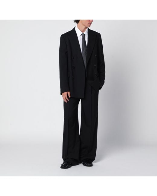 Dries Van Noten Black Double-Breasted Jacket for men