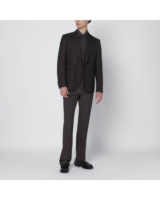 Dolce & Gabbana Black Single-Breasted Wool Jacket for men