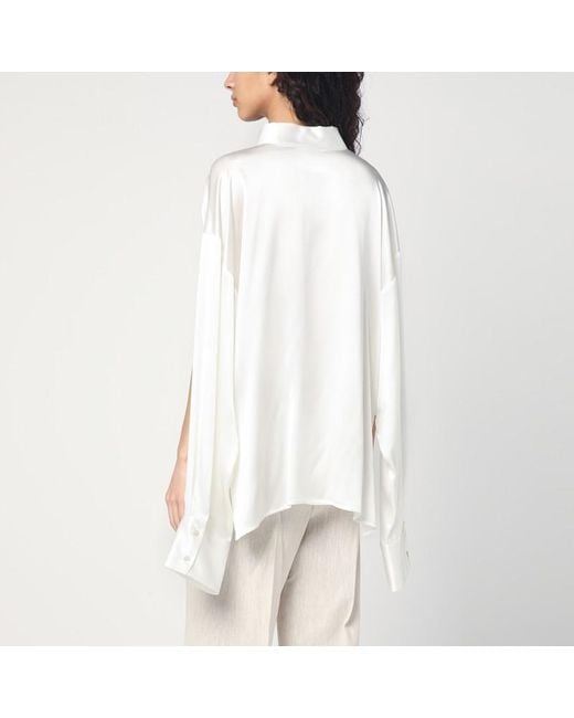 Camicia bianca in seta di Erika Cavallini Semi Couture in White