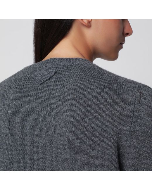 Prada Gray Slate Wool And Cashmere Sweater