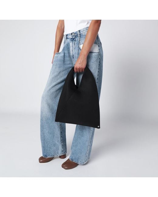 MM6 by Maison Martin Margiela Black Japanese Small Bag In Mesh