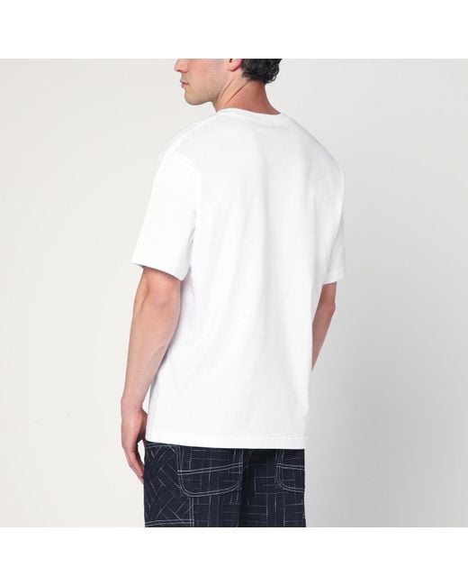 KENZO White Cotton T-Shirt With Logo for men