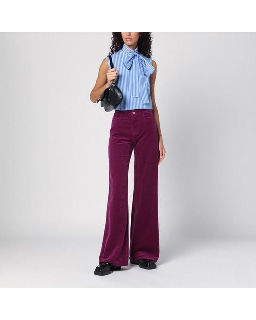Pantalon Palazzo En Velours Côtelé Department 5 en coloris Purple
