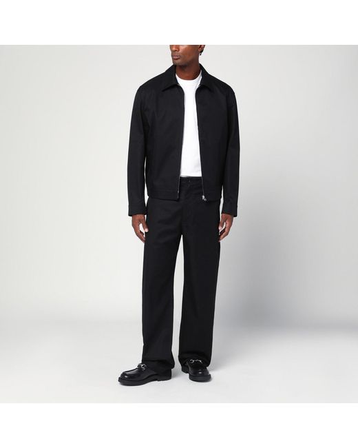 Gucci Black Cotton Twill Jacket With Web Detail for men