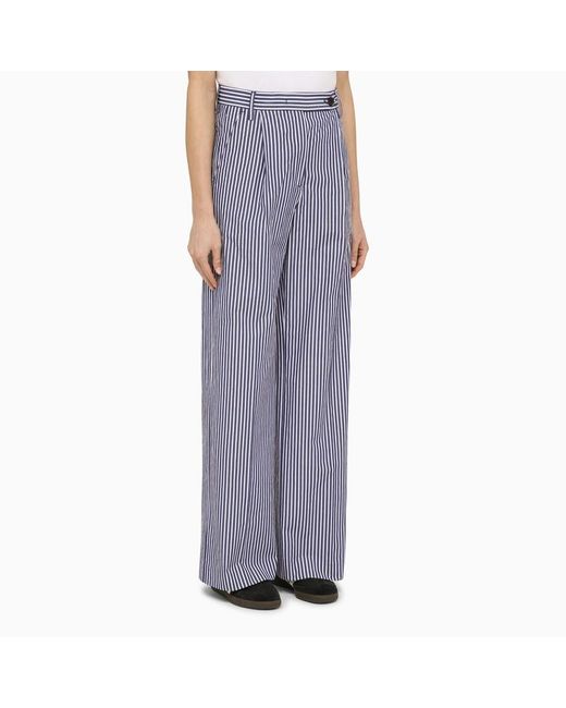 Pantalone ampio fairmont a righe in cotone di Department 5 in Purple