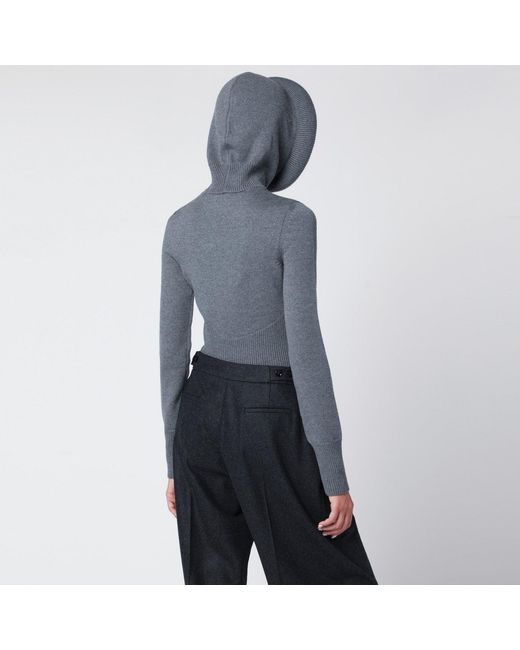 Alaïa Blue Wool Hoodie