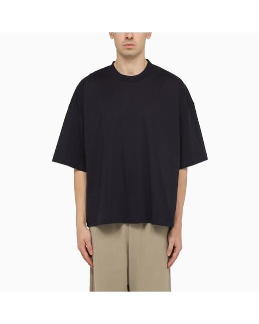 Studio Nicholson Black Dark Oversize Cotton T-shirt for men