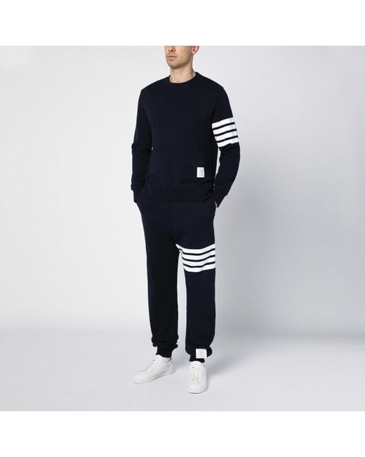 Thom Browne Blue Navy Cotton jogging Trousers for men