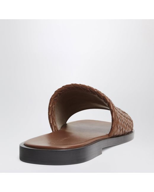 Bottega Veneta Brown Elio Woven Leather Mules for men