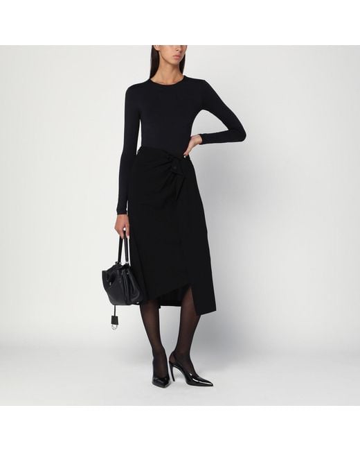 Balenciaga Black Draped Skirt