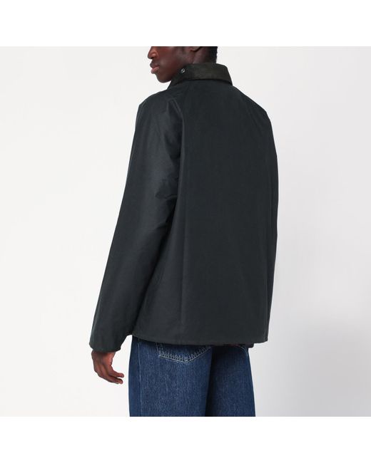 Barbour Black Os Transport Waxed Jacket Sage for men